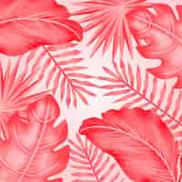 Free vector monochromatic pink tropical leaves