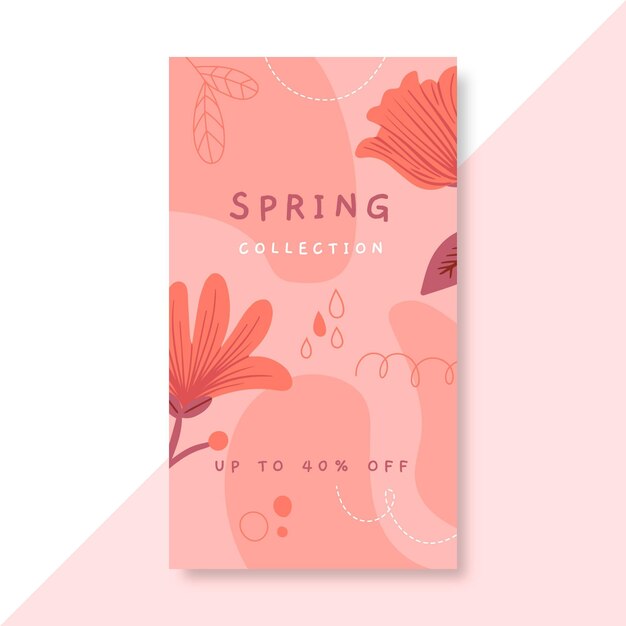 Free vector monochromatic spring instagram story