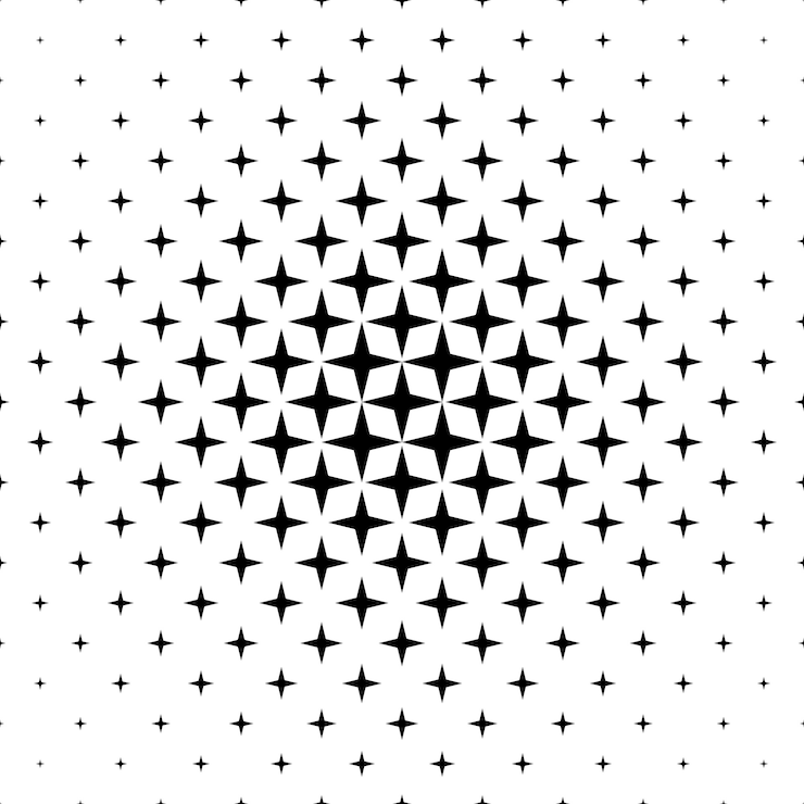 Free Vector monochromatic star pattern - abstract vector background graphic design