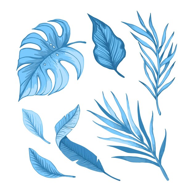 Monochromatic style tropical leaves