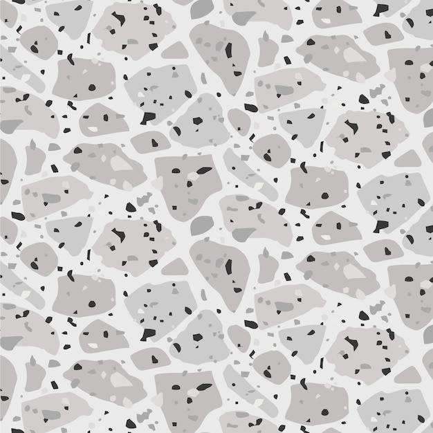 Free vector monochromatic terrazzo pattern design