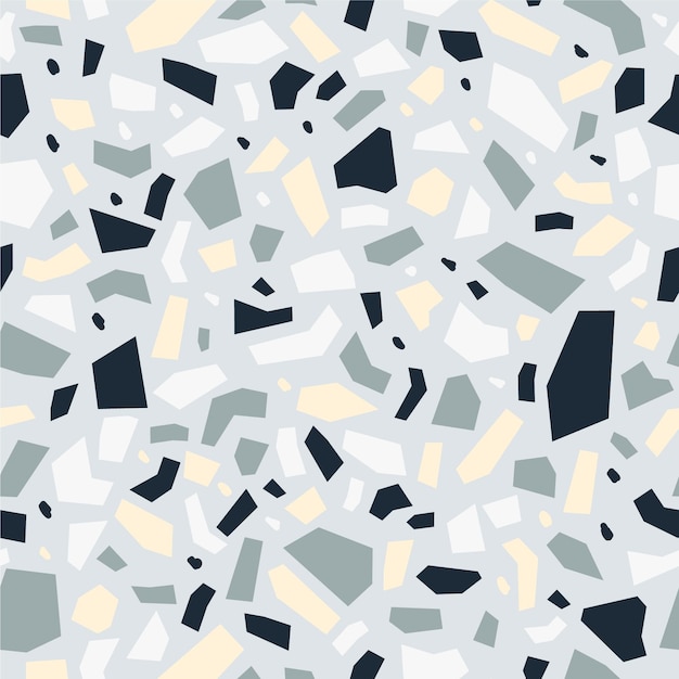 Free vector monochromatic terrazzo pattern design