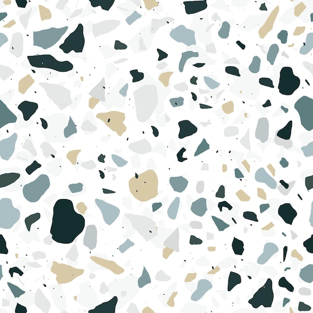 Free vector monochromatic terrazzo pattern design