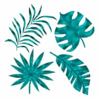 Free vector monochromatic tropical leaves