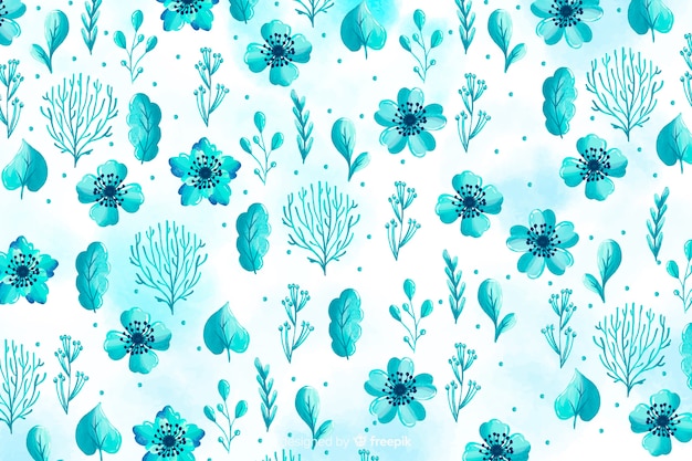 Monochromatic watercolor floral background