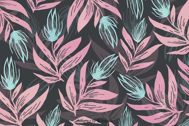 Monochromatic watercolor floral background