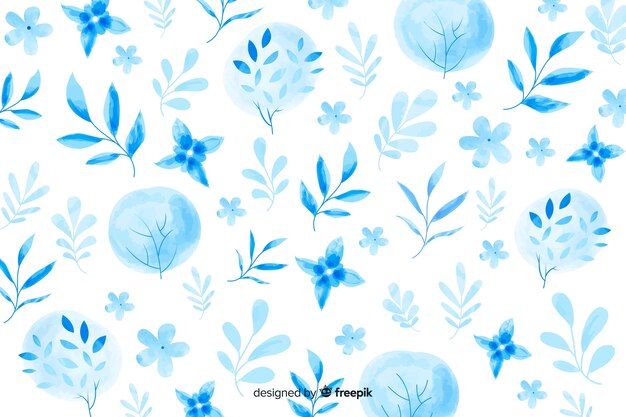 Monochromatic watercolor floral background