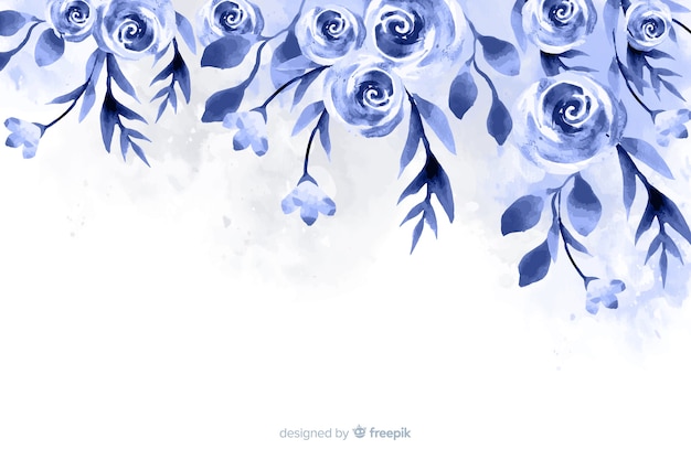 Free vector monochromatic watercolor floral background