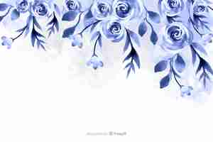 Free vector monochromatic watercolor floral background