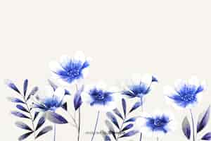 Free vector monochromatic watercolor flowers background