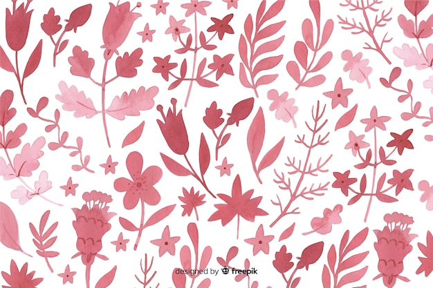 Monochromatic watercolor flowers background