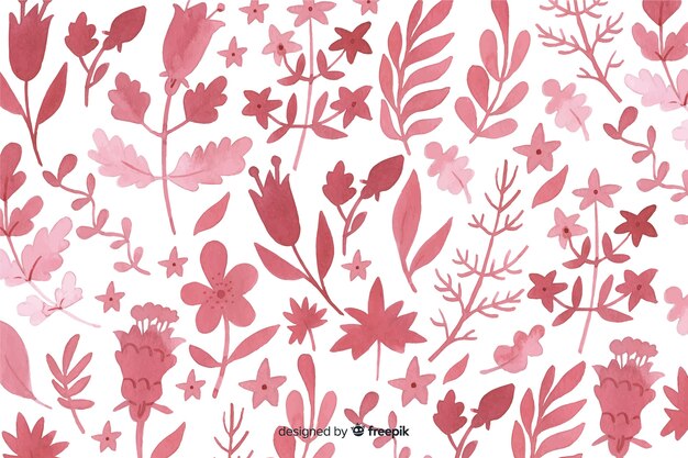 Monochromatic watercolor flowers background