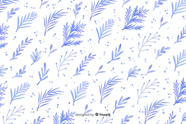 Monochromatic watercolour blue flowers background