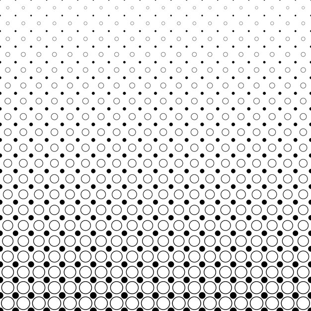 Монохромный абстрактный фон с круговым фоном - черно-белый геометрический векторный дизайн из точек и кругов