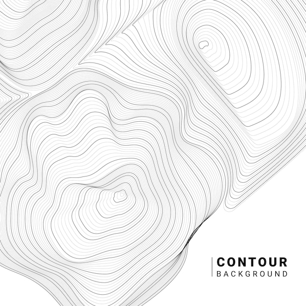 Monochrome abstract contour line illustration