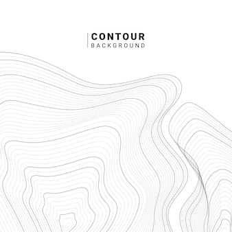 Monochrome abstract contour line illustration