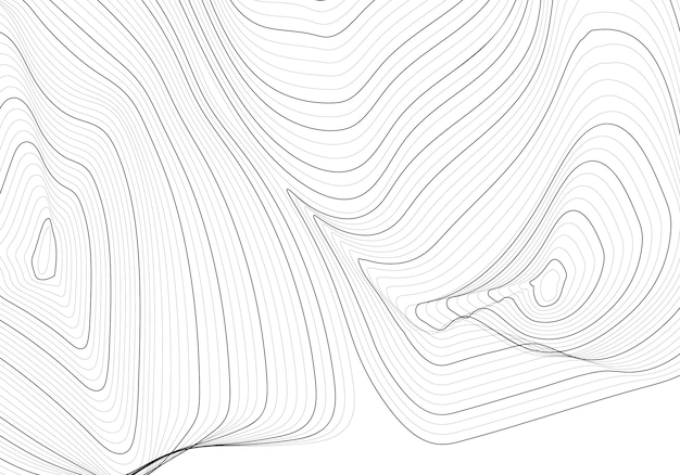 Monochrome abstract contour line illustration