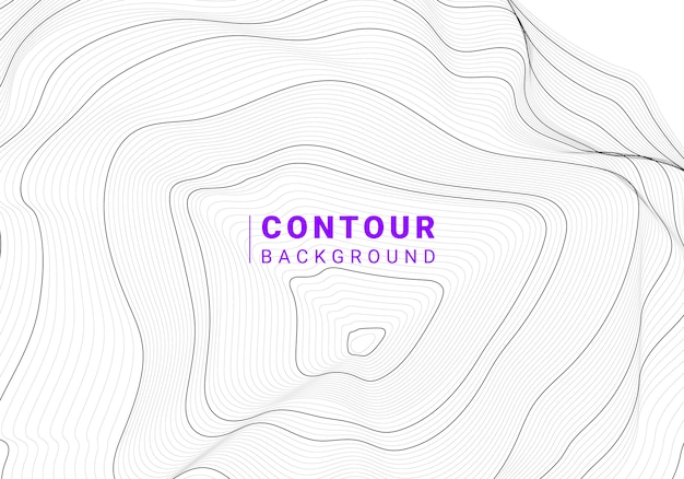 Monochrome abstract contour line illustration