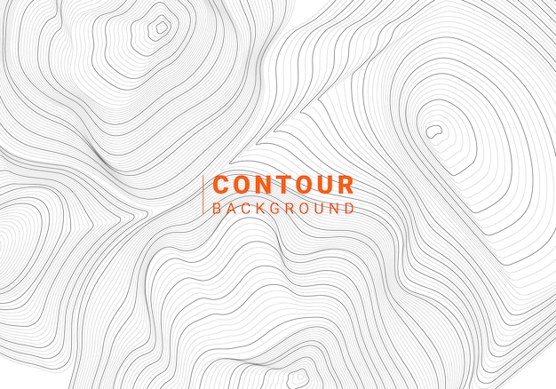 Free vector monochrome abstract contour line illustration