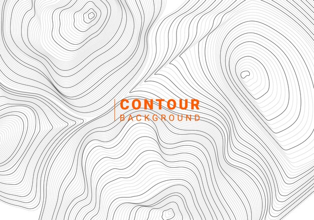 Monochrome abstract contour line illustration