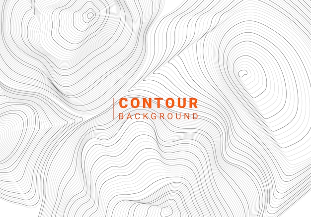 Monochrome abstract contour line illustration