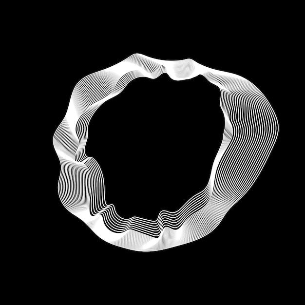 Free vector monochrome abstract contour lines collection