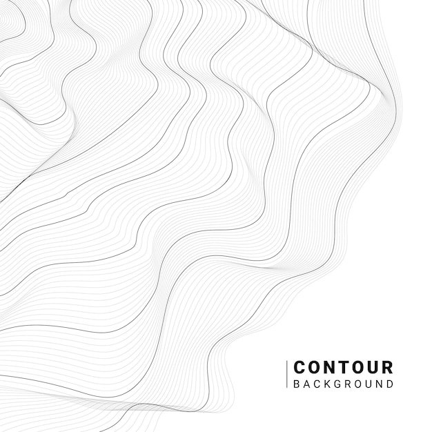 Free vector monochrome abstract contour lines collection