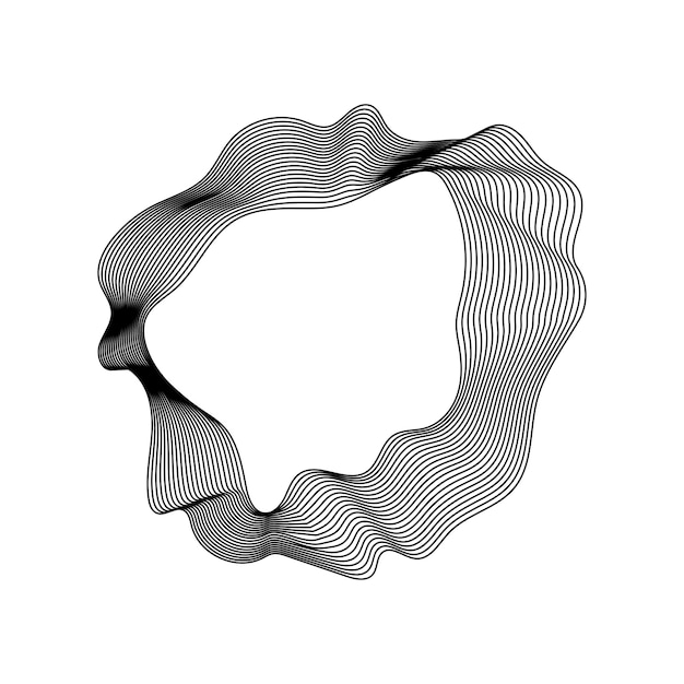 Monochrome abstract contour lines collection