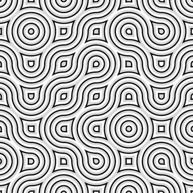 Monochrome background with retro pattern design