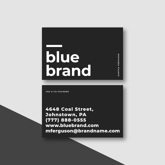 Free vector monochrome business card template