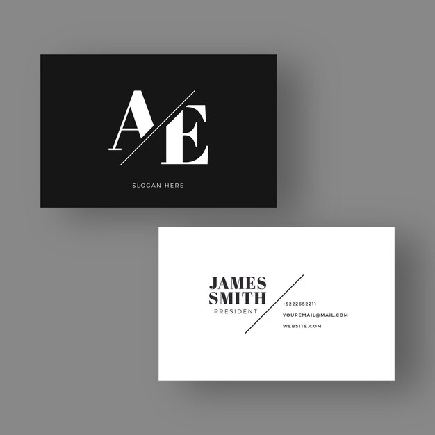 Monochrome business card template