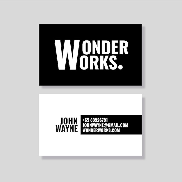 Free vector monochrome business card template