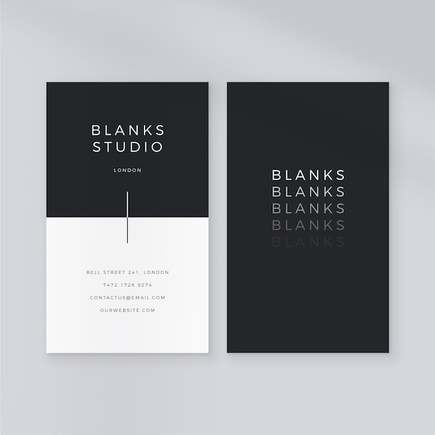 Free vector monochrome business card template