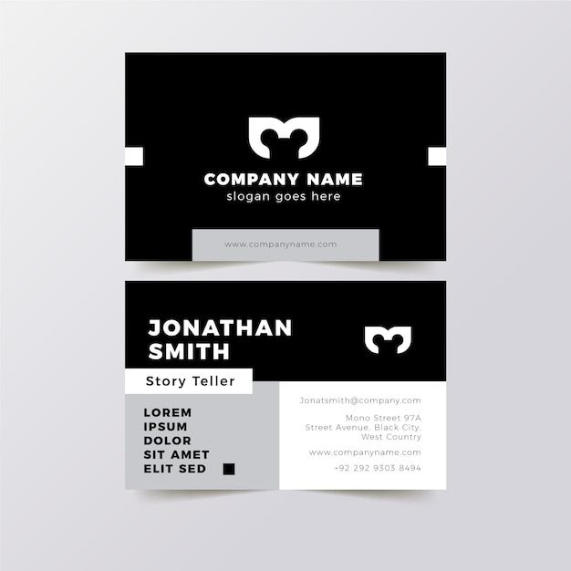 Monochrome business card template