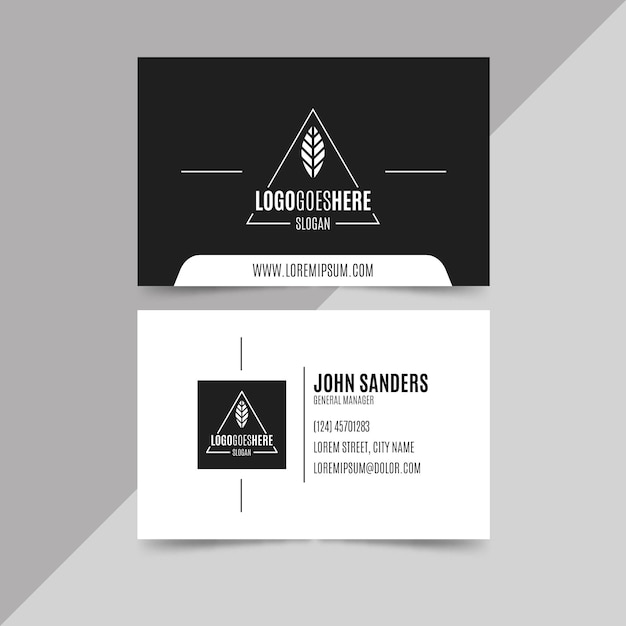 Free vector monochrome business card template