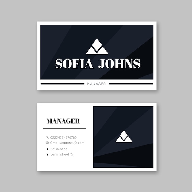 Monochrome business card template