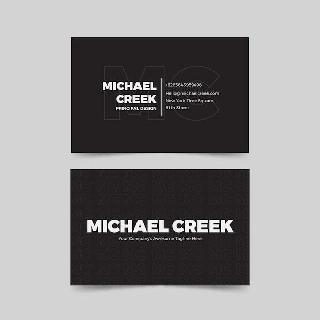 Free vector monochrome business card template