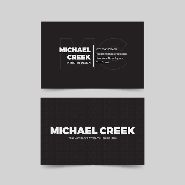 Monochrome business card template