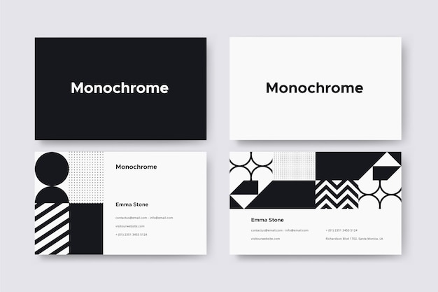 Free vector monochrome business card template