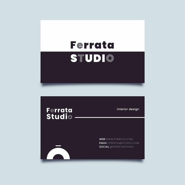 Monochrome business cards concept