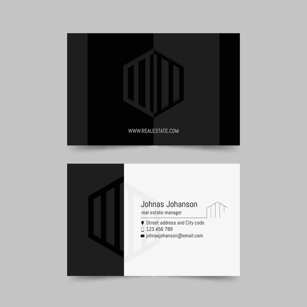 Monochrome business cards concept