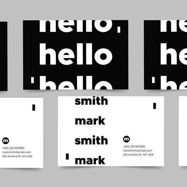 Monochrome business cards concept