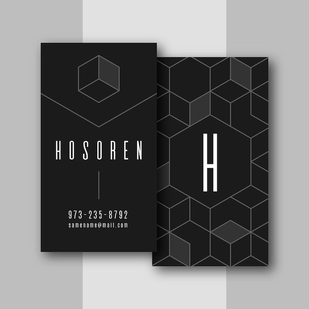 Monochrome business cards concept