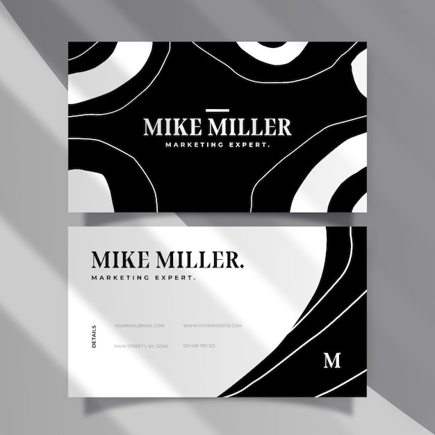 Free vector monochrome business cards concept