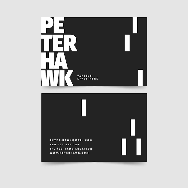 Monochrome business cards concept