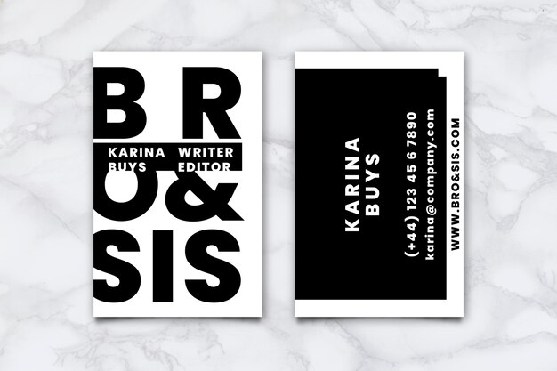 Monochrome business cards concept