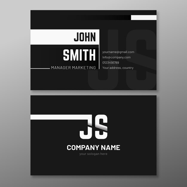 Monochrome business cards concept