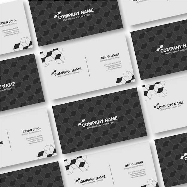Monochrome business cards pack