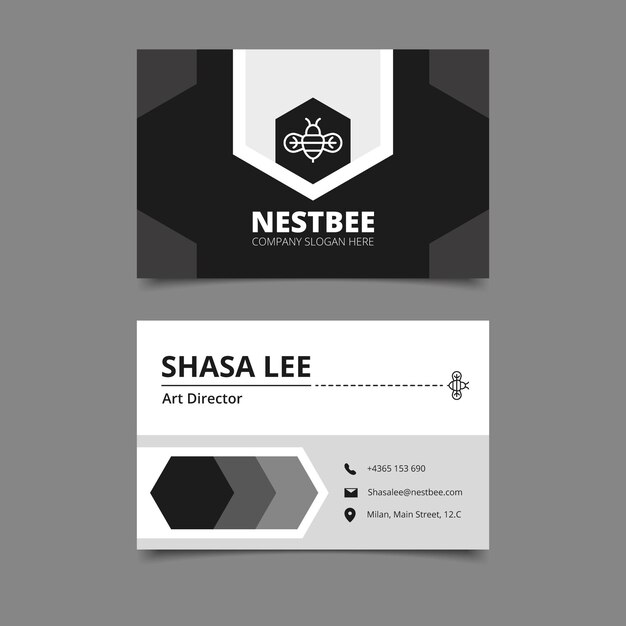 Monochrome business cards set