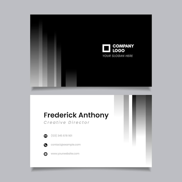 Monochrome business cards template collection